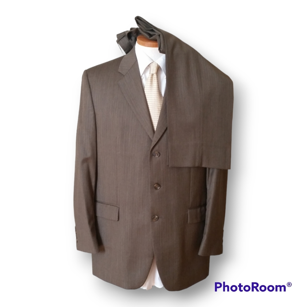 Lauren Ralph Lauren Herringbone Wool Suit Size 43 Long